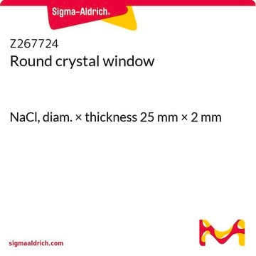 Round crystal window NaCl, diam. × thickness 25&#160;mm × 2&#160;mm