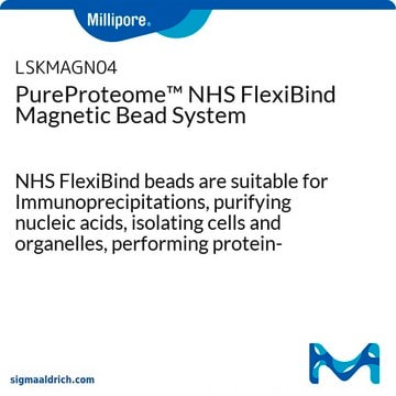 Système à billes magnétiques PureProteome&#8482; FlexiBind NHS NHS FlexiBind beads are suitable for Immunoprecipitations, purifying nucleic acids, isolating cells and organelles, performing protein-protein interaction studies and many other applications.