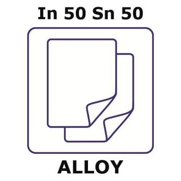 Indium-tin alloy, In50Sn50 foil, 50 x 50mm, 0.1mm thickness