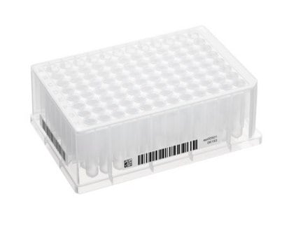 Eppendorf&#174; Deepwell 96 Well PCR Plate with SafeCode System (data matrix code, barcode and plain text labels) 2000 µL per well, clear white wells, PCR clean