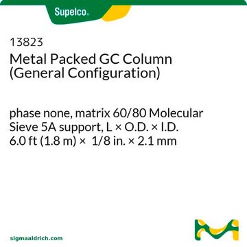 不锈钢色谱柱&#65292;6 英尺 1/8 英寸&#65292;60/80 分子筛 5Å&#65292;通用螺旋管 phase none, matrix 60/80 Molecular Sieve 5A support, L × O.D. × I.D. 6.0&#160;ft (1.8&#160;m) × 1/8&#160;in. × 2.1&#160;mm