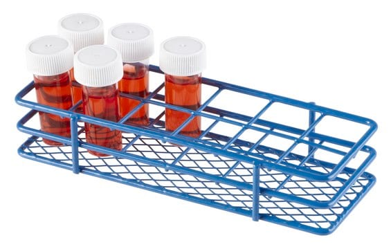 Coated Wire Tube Rack to hold, 12 x 25 mm tubes, blue