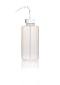 Azlon&nbsp;Square Shoulder Unvented Wash Bottles wide-neck, low-density polyethylene bottle, white polypropylene closure, capacity 1000&#160;mL