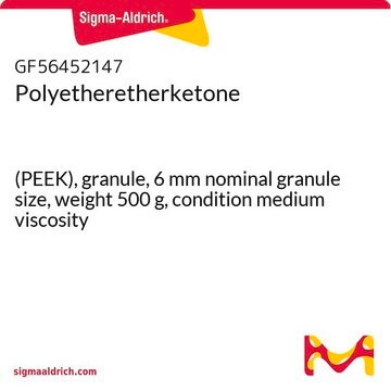 Polyetheretherketone (PEEK), granule, 6&#160;mm nominal granule size, weight 500&#160;g, condition medium viscosity