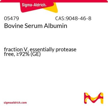 Bovine Serum Albumin fraction V, essentially protease free, &#8805;92% (GE)