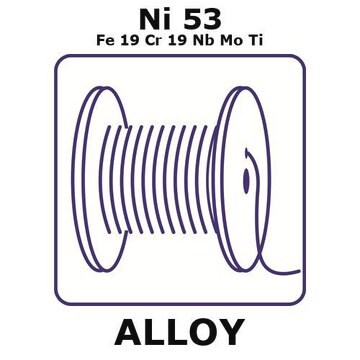 Inconel&#174; alloy 718 - heat resisting alloy, Ni53Fe19Cr19NbMoTi 5m wire, 1.0mm diameter, annealed