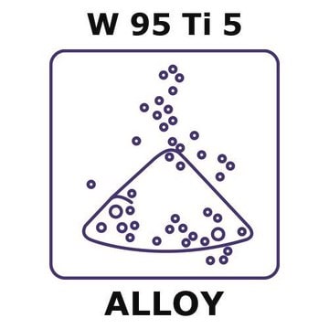 Tungsten-titanium alloy, W95Ti5 powder, 45micron max. particle size, alloy pre-cursor, 200g