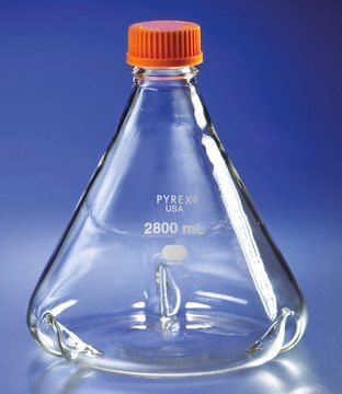 Pyrex&#174; Fernbach baffled culture flask with GL45 screw cap