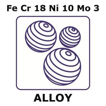 不锈钢 - AISI 316合金，FeCr18Ni10Mo3 sphere, 0.5mm diameter, 2.50&#956;m sphericity, precision sphere, grade 100, 100pcs