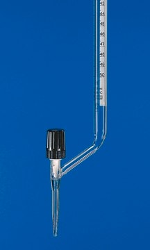 BRAND&#174; SILBERBRAND burette, lateral stopcock volume 50&#160;mL, accuracy: ±0.08&#160;mL, clear borosilicate glass 3.3 (Schellbach stripes, PTFE spindle)