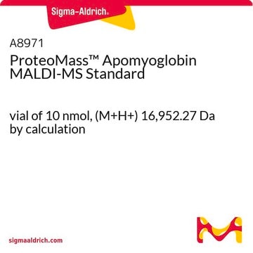 ProteoMass&#8482; Apomyoglobin MALDI-MS-Standard vial of 10&#160;nmol, (M+H+) 16,952.27&#160;Da by calculation