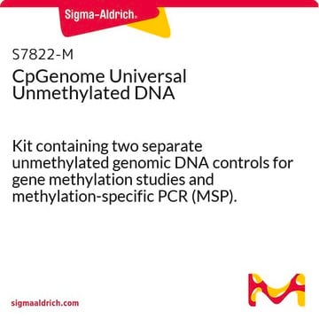 CpGenome Universal Unmethylated DNA Kit containing two separate unmethylated genomic DNA controls for gene methylation studies and methylation-specific PCR (MSP).