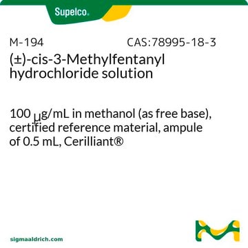 (±)-cis-3-Methylfentanyl hydrochloride solution 100&#160;&#956;g/mL in methanol (as free base), certified reference material, ampule of 0.5&#160;mL, Cerilliant&#174;