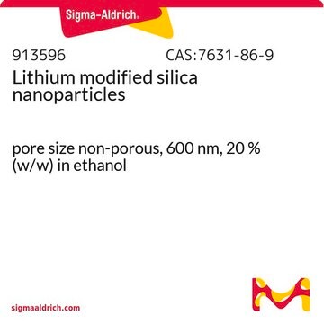 Lithium modified silica nanoparticles pore size non-porous, 600&#160;nm, 20&#160;% (w/w) in ethanol