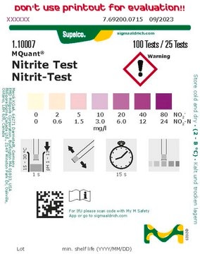 Ensayo de nitritos colorimetric, 2-80&#160;mg/L (NO2-), MQuant&#174;