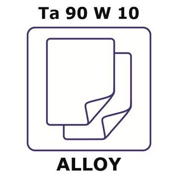 Tantalum-tungsten alloy, Ta90W10 foil, 100 x 100mm, 0.25mm thickness