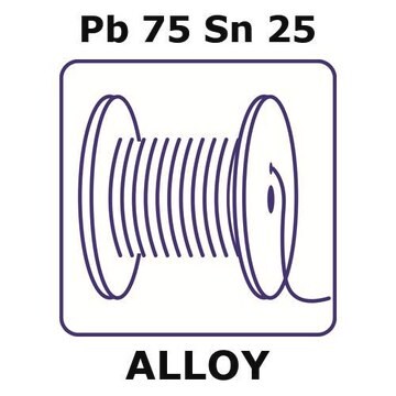 Lead-tin alloy, Pb75Sn25 5m wire, 1mm diameter, as drawn