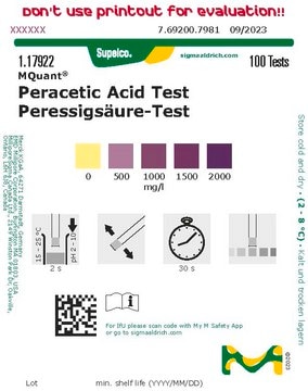 Peracetic Acid Test colorimetric, 500-2000&#160;mg/L (peracetic acid), MQuant&#174;