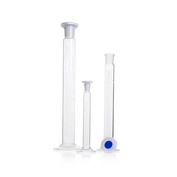 Duran&#174; Mixing Cylinder hexagonal glass cylinder (base), class B, graduated, WHITE GRADUATION, joint: ST/NS 45/40, OCTAGONAL PE-STOPPER, cylinder capacity 2000&#160;mL