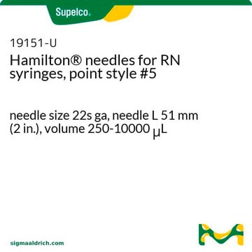 Paquet de 6 aiguilles 22s ga 2 po, Pt5 250 uL-10 mL needle size 22s ga, needle L 51&#160;mm (2&#160;in.), volume 250-10000&#160;&#956;L