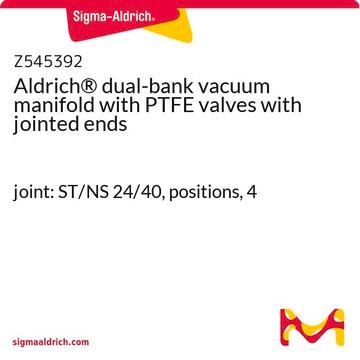 Aldrich&#174; dual-bank vacuum manifold with PTFE valves with jointed ends joint: ST/NS 24/40, positions, 4