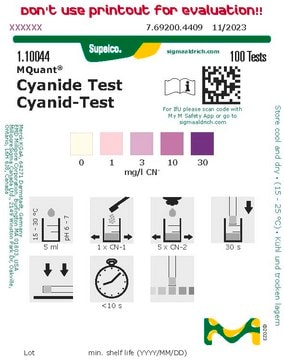 Cyanid-Test colorimetric, CN- 10-30&#160;mg/L, MQuant&#174;