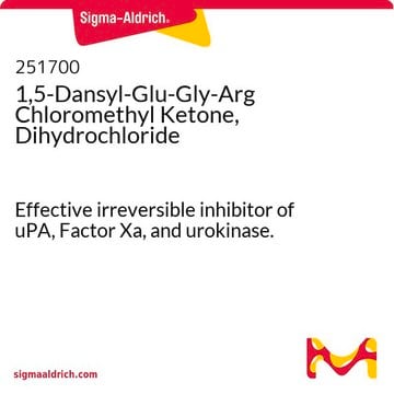 1,5-Dansyl-Glu-Gly-Arg Chloromethyl Ketone, Dihydrochloride Effective irreversible inhibitor of uPA, Factor Xa, and urokinase.