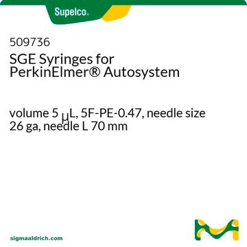 SGE Syringes for PerkinElmer&#174; Autosystem volume 5&#160;&#956;L, 5F-PE-0.47, needle size 26 ga, needle L 70&#160;mm