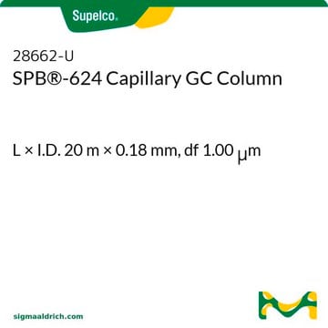 Colonne capillaire SPB&#174;-624 pour GC/CPG L × I.D. 20&#160;m × 0.18&#160;mm, df 1.00&#160;&#956;m