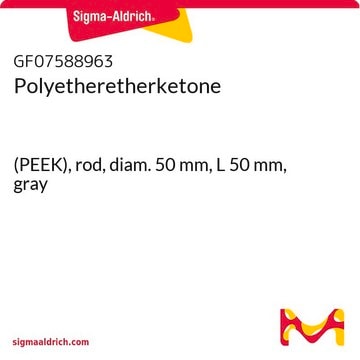 Polyetheretherketone (PEEK), rod, diam. 50&#160;mm, L 50&#160;mm, gray