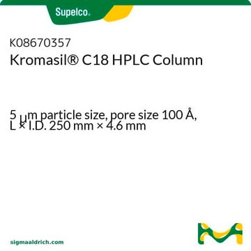 Kromasil&#174; C18 高效液相色谱柱 5&#160;&#956;m particle size, pore size 100&#160;Å, L × I.D. 250&#160;mm × 4.6&#160;mm