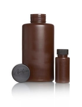 Azlon&nbsp;Polypropylene Wide Neck Round Bottles with Screw Cap round amber polypropylene bottle, capacity 150&#160;mL