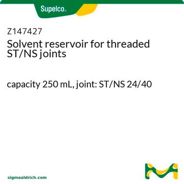 Solvent reservoir for threaded ST/NS joints capacity 250&#160;mL, joint: ST/NS 24/40