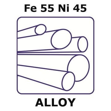 Iron-Nickel alloy, Fe55Ni45 200mm rod, 6.0mm diameter