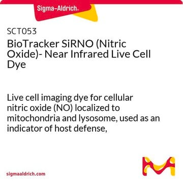 Colorante per cellule vive nel vicino infrarosso BioTracker SiRNO (ossido nitrico) Live cell imaging dye for cellular nitric oxide (NO) localized to mitochondria and lysosome, used as an indicator of host defense, homeostasis and developmental functions.