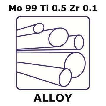 Molybdenum high temperature alloy tzm, Mo99Ti0.5Zr0.1 rod, 200mm x 10.0mm diameter