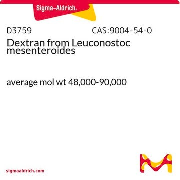 Dextrano from Leuconostoc mesenteroides average mol wt 48,000-90,000