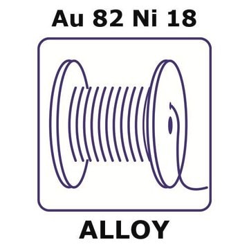 Gold-nickel alloy, Au82Ni18 0.5m wire, 0.25mm diameter, annealed