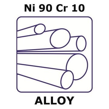 T1 - thermocouple alloy, Ni90Cr10 rod, 1000mm x 9mm diameter, as drawn