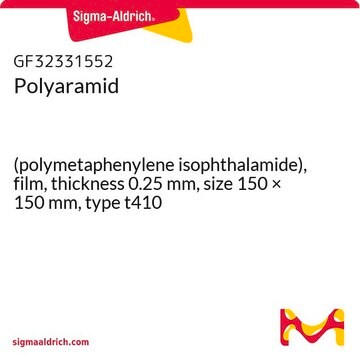 Polyaramid (polymetaphenylene isophthalamide), film, thickness 0.25&#160;mm, size 150 × 150&#160;mm, type t410