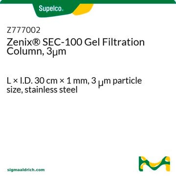 Zenix&#174; SEC-100 Gel Filtration Column, 3&#956;m L × I.D. 30&#160;cm × 1&#160;mm, 3&#160;&#956;m particle size, stainless steel