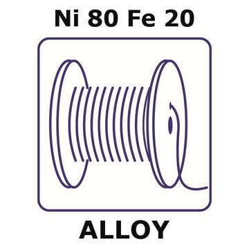 Nickel-iron alloy, Ni80Fe20 10m wire, 0.25mm diameter, as drawn