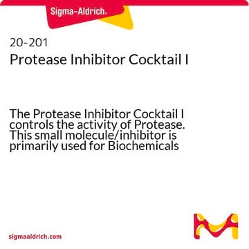 Protease Inhibitor Cocktail I The Protease Inhibitor Cocktail I controls the activity of Protease. This small molecule/inhibitor is primarily used for Biochemicals applications.