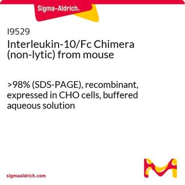 Interleukin-10/Fc Chimera (non-lytic) from mouse &gt;98% (SDS-PAGE), recombinant, expressed in CHO cells, buffered aqueous solution