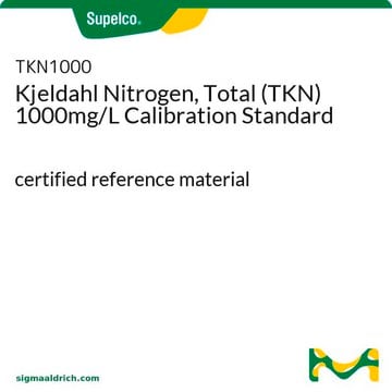 ケルダール窒素(TKN)、全量、 1000mg/L 校正標準液 certified reference material