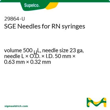 SGE Needles for RN syringes volume 500&#160;&#956;L, needle size 23 ga, needle L × O.D. × I.D. 50&#160;mm × 0.63&#160;mm × 0.32&#160;mm