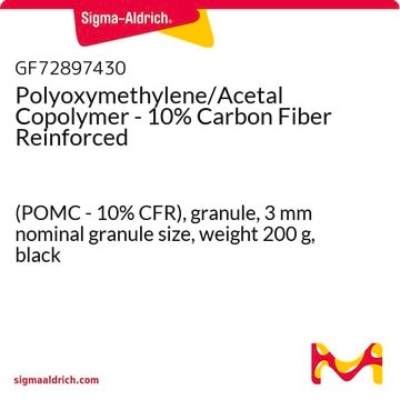 Polyoxymethylene/Acetal Copolymer - 10% Carbon Fiber Reinforced (POMC - 10% CFR), granule, 3&#160;mm nominal granule size, weight 200&#160;g, black