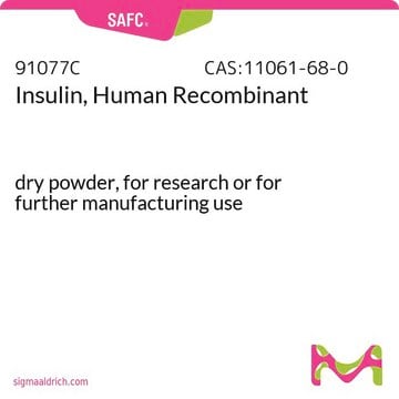 Insulina, humana recombinante for research or for further manufacturing use, dry powder