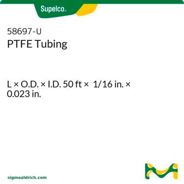 Tubo de PTFE L × O.D. × I.D. 50&#160;ft × 1/16&#160;in. × 0.023&#160;in.