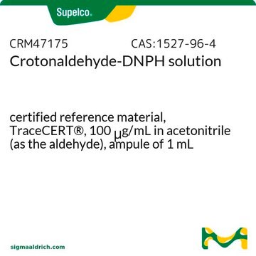 Crotonaldehyde-2,4-DNPH solution certified reference material, TraceCERT&#174;, 100&#160;&#956;g/mL in acetonitrile (as the aldehyde), ampule of 1&#160;mL